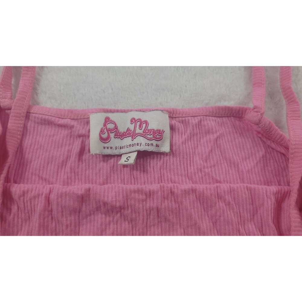 Plastic Money Spoiled Tank Top Pink Bows Gems Rare Y2K Coquette Cami Sz Small - Picture 4 of 8